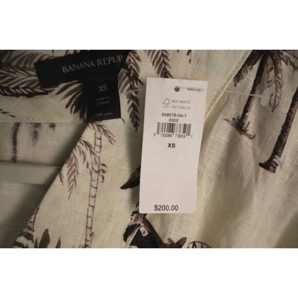 Banana Republic 849578-04 Women's Sz XS Beige Safari Landscape Linen Dress - Picture 4 of 15